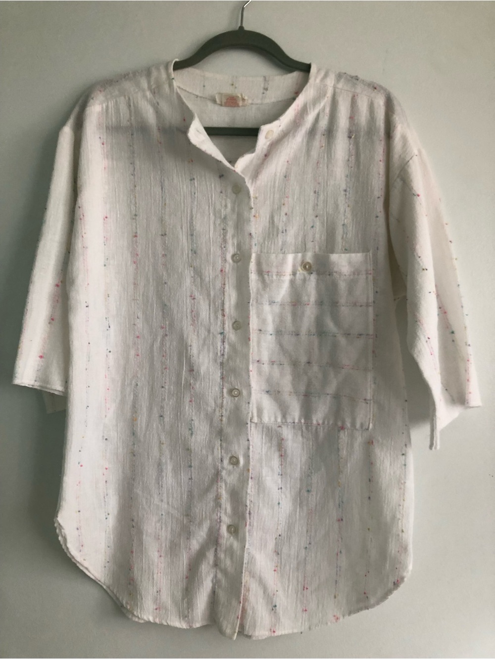 Vintage Ma Cherie Button-Down Blouse Tunic Shirt with Multicolour Speckle